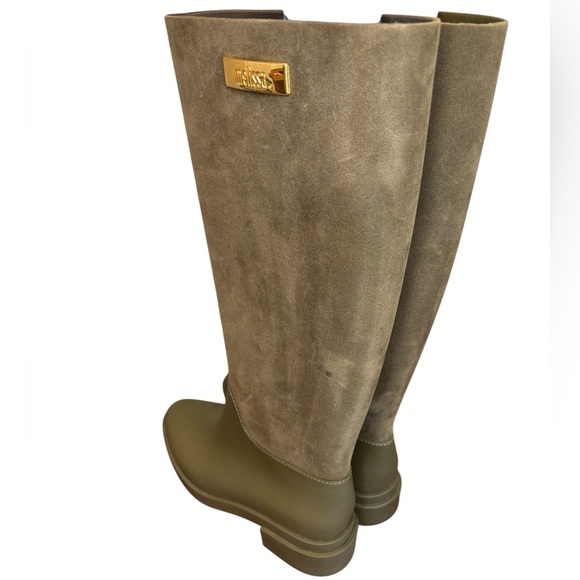 Melissa Olive Green Long Boot Flocked, Women’s Size 9 - Picture 3 of 7